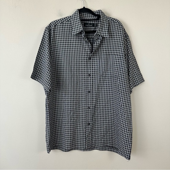 Bugatchi Uomo | Black and White Casual Button Down Plaid Men's Size XL - Picture 1 of 4